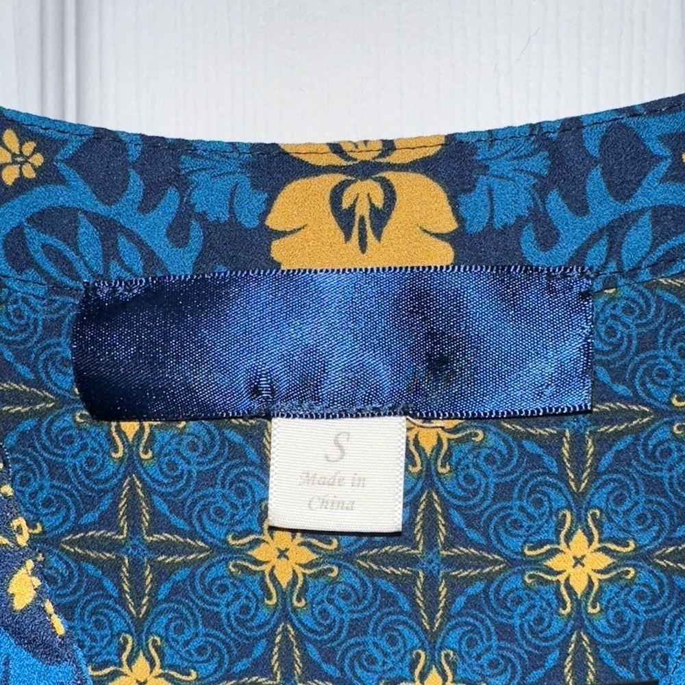 Altar'd State Blue and Yellow Floral Long Sleeve Dress - Picture 5 of 7